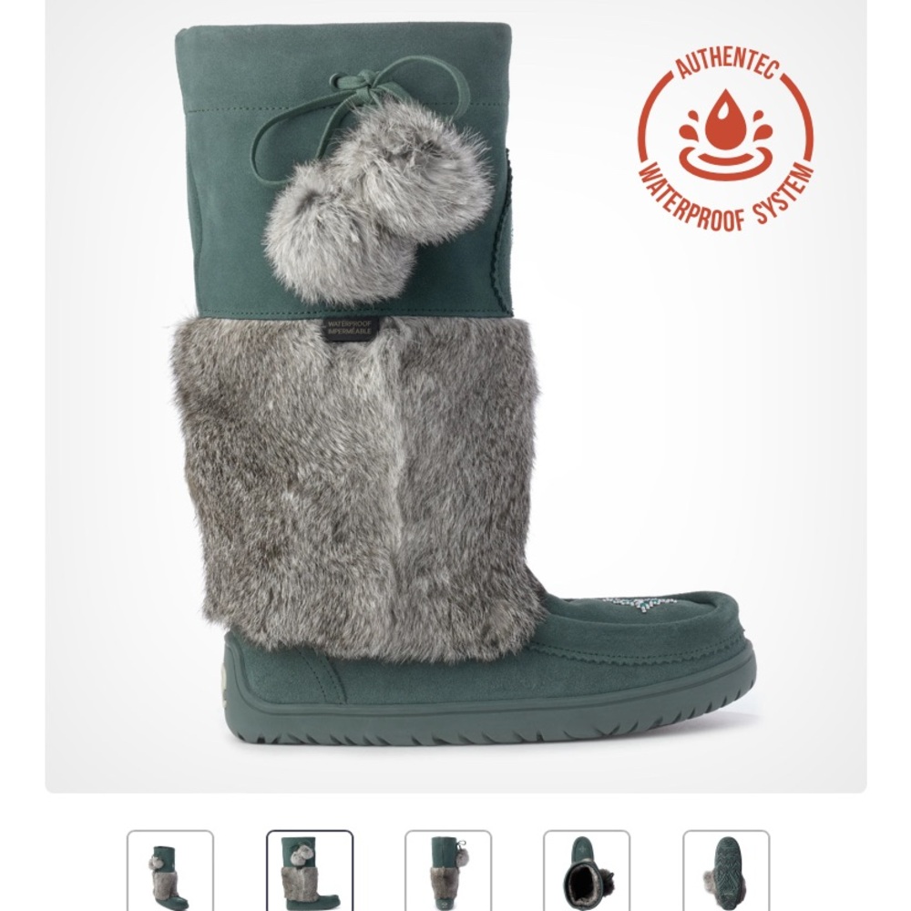 Manitoba Snowy Owl Mukluk Canadian Handmade Boots **SOLD OUT** Sage size 8 NIB